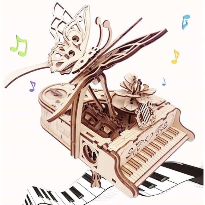 3D WOODEN PUZZLE FOR ADULTS - PIANO DIY MUSIC BOX WOODEN MODEL KITS BUILDING KITS CONSTRUCTION CRAFT KITS MECHANICAL PUZZLES FOR AGE 15+ YEARS OLD - Image 1